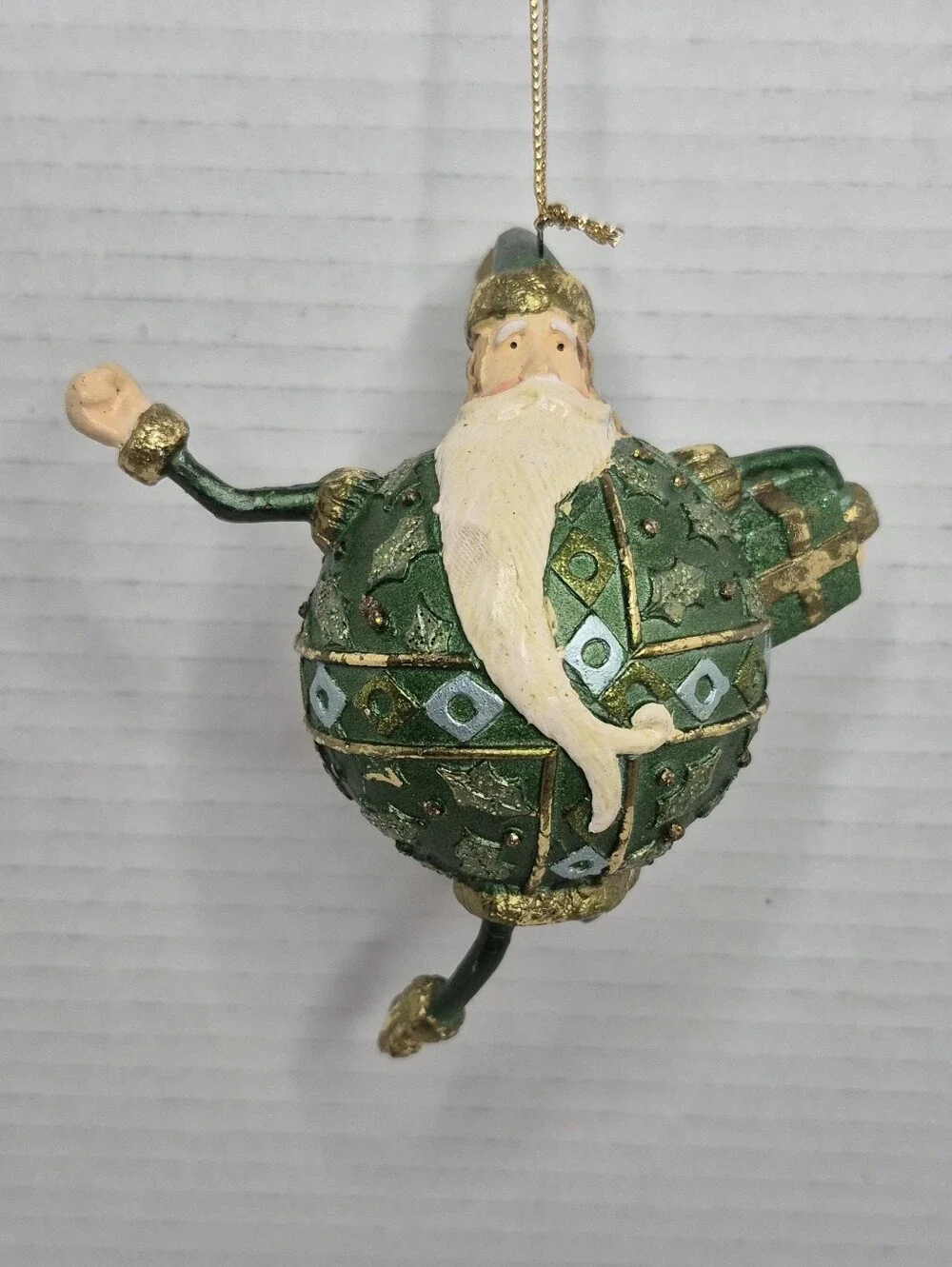 Green Wizard Santa Holiday Ornament Decorative Christmas Hanging